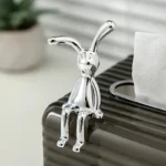 2PC Long-Eared Rabbit Ornaments – Cute Sticky Statues for Car, Bedroom & Home Decoration - Image 4