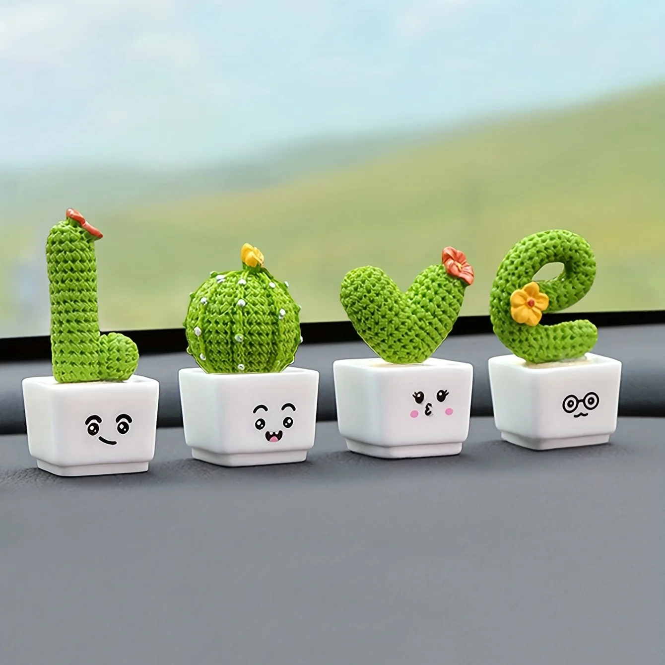 S113068c01afd45d9918f052e206c4ef7K.webp Set of 4 Mini Resin Succulent Plants – Cactus Decor for Car, Office & Home Display - Image 1