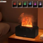Mini Flame Air Aroma Humidifier – Essential Oil Diffuser with LED Light for Home & Office