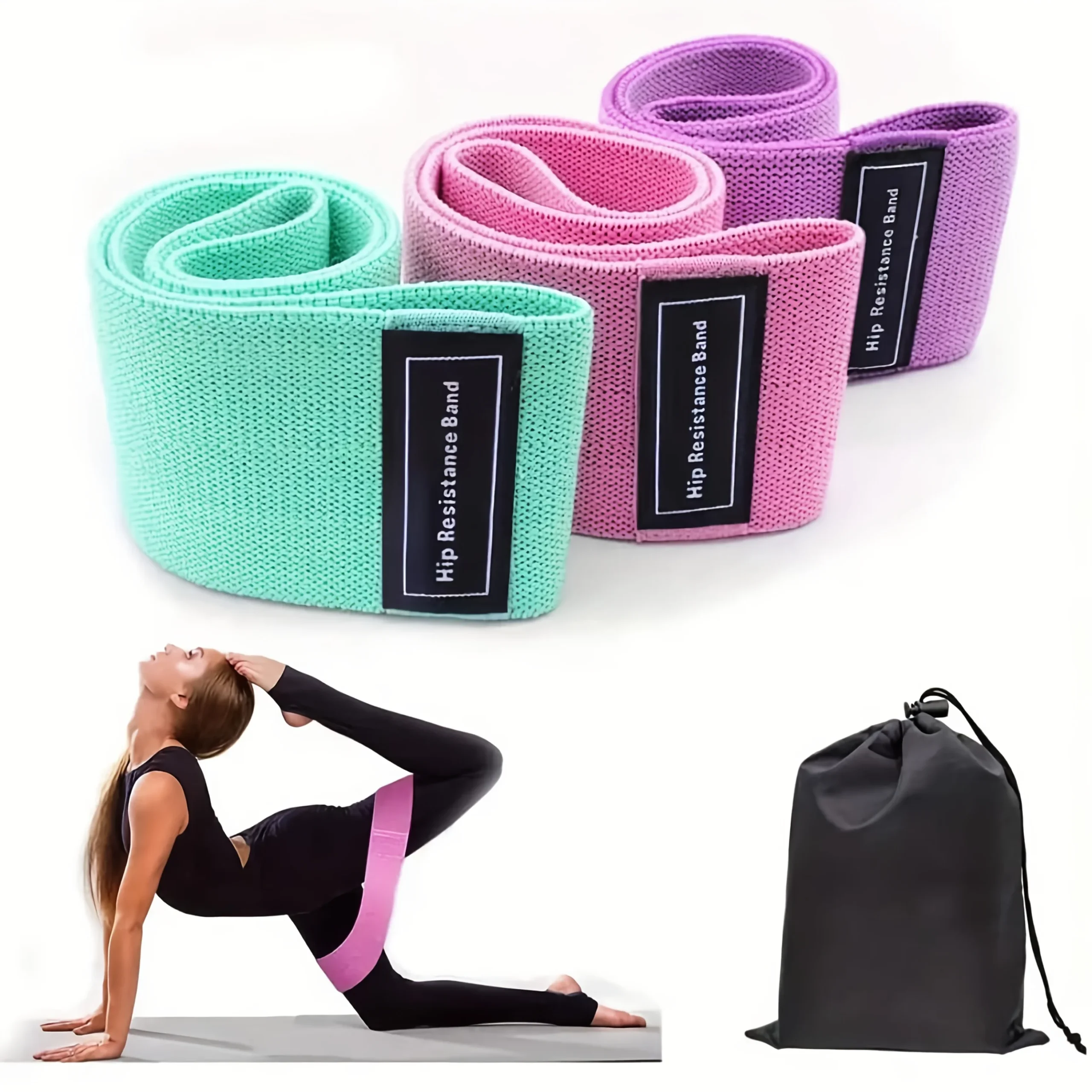 S2863ff19b0374e7e9ae0e79d628698dfG.webp Fabric Resistance Bands Set – Glute, Thigh & Hip Workout Loops for Fitness & Yoga - Image 1