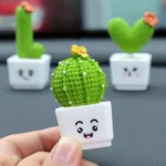 Set of 4 Mini Resin Succulent Plants – Cactus Decor for Car, Office & Home Display - Image 5