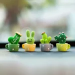 Set of 4 Mini Resin Succulent Plants – Cactus Decor for Car, Office & Home Display - Image 8