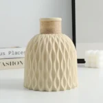 Water Ripple Plastic Flower Vase – Twine Basket Style Small Vase for Scandinavian Home Decoration - Image 8