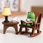 Cute Mini Frog Resin Figurine – Rocking Chair Design Home & Office Table Decoration - Image 2