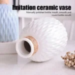 Water Ripple Plastic Flower Vase – Twine Basket Style Small Vase for Scandinavian Home Decoration - Image 3