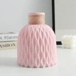 Water Ripple Plastic Flower Vase – Twine Basket Style Small Vase for Scandinavian Home Decoration - Image 7