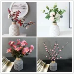 Water Ripple Plastic Flower Vase – Twine Basket Style Small Vase for Scandinavian Home Decoration - Image 5