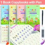 Reusable Magic Copybook Set for Kids – Montessori Writing & Drawing Practice Book