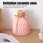 Water Ripple Plastic Flower Vase – Twine Basket Style Small Vase for Scandinavian Home Decoration - Image 2
