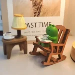Cute Mini Frog Resin Figurine – Rocking Chair Design Home & Office Table Decoration - Image 3