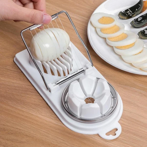 2-in-1 Multi-Function Egg & Fruit Slicer – Durable Kitchen Gadget for Easy Cutting