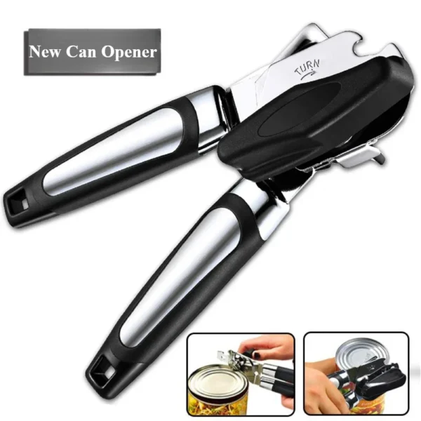 Professional Stainless Steel Manual Can & Bottle Opener – Multifunctional Kitchen Tool