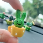 Set of 4 Mini Resin Succulent Plants – Cactus Decor for Car, Office & Home Display - Image 6